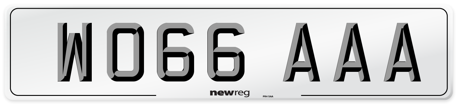 WO66 AAA Number Plate from New Reg